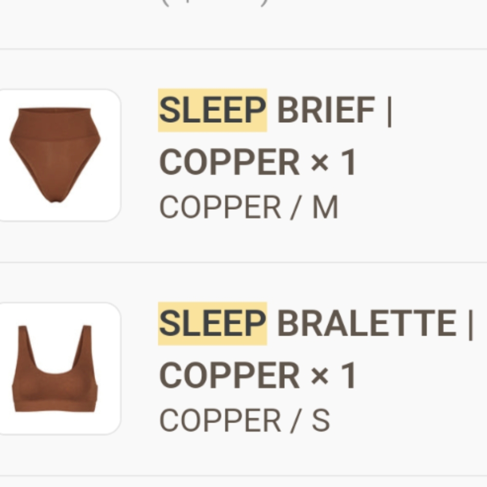 SKIMS sleep bralette copper small